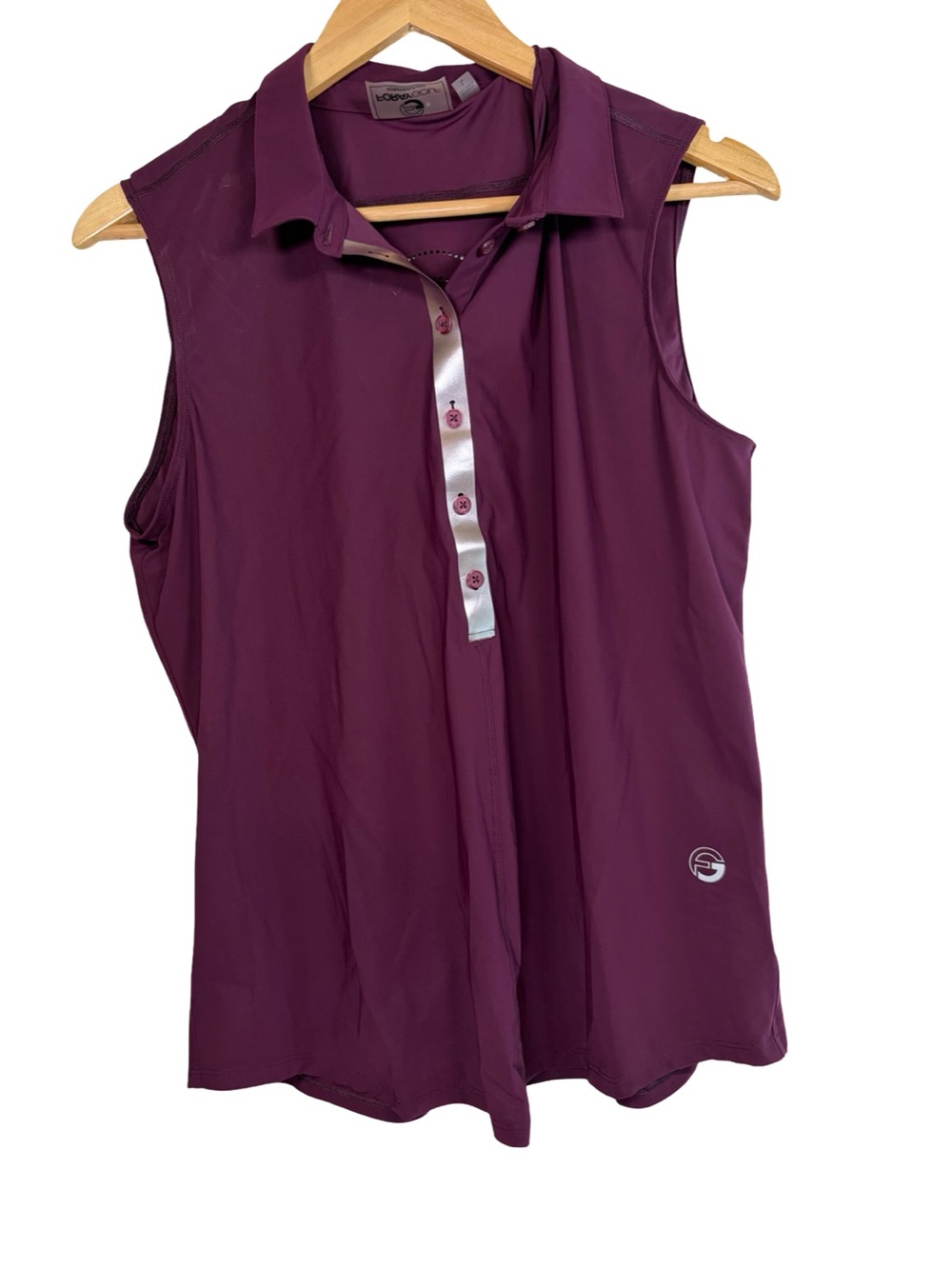 Foray Golf women’s core sleeveless polo shirt large maroon
